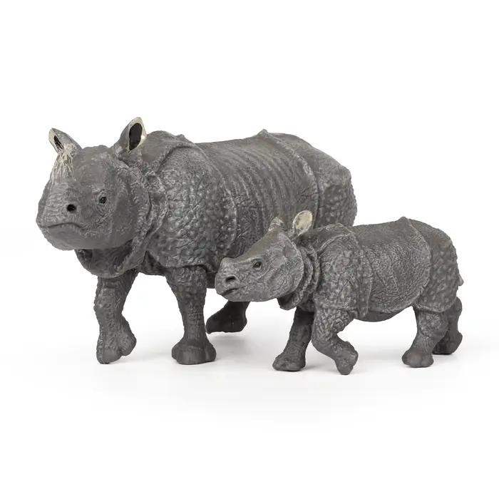 Figurine jouet rhinocéros – Figurine modèle rhinocéros réaliste et peinte à la main – Jouet éducatif sûr pour garçons, filles et enfants âgés de 3 ans et plus