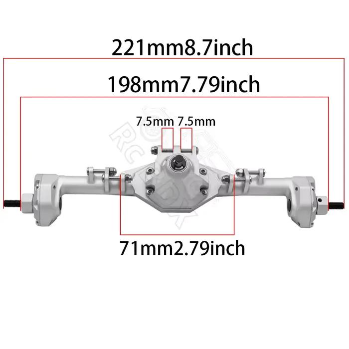 Essieu de portail avant et arrière intégré en aluminium usiné CNC anodisé pour voiture sur chenilles 1/10 RC Axial SCX10 II RGT 86100 Redcat GEN8