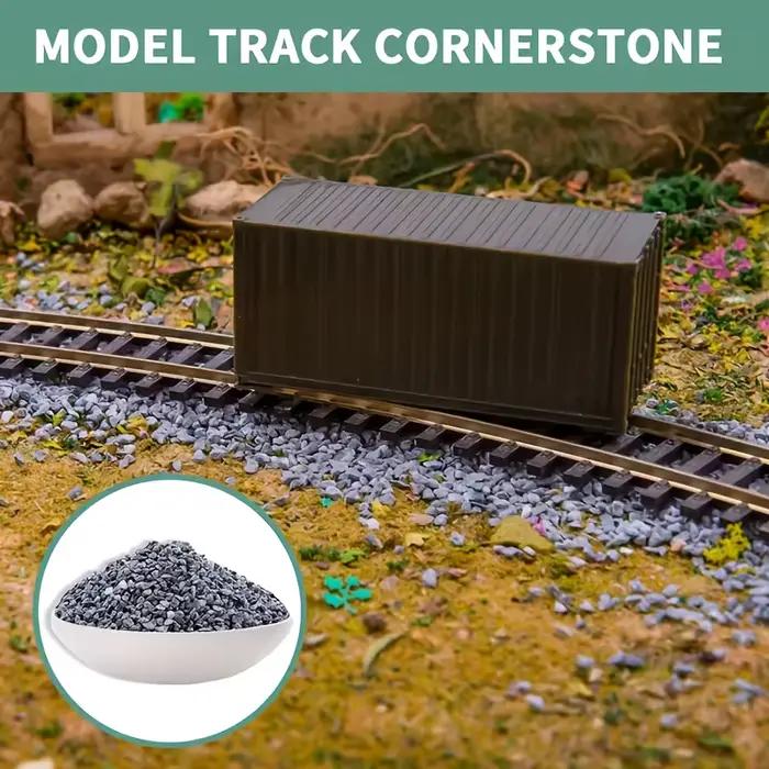 Gravier de ballast pour maquettes ferroviaires, sable gris miniature pour diorama de train, matériau de fond de piste à l'échelle, construction de paysages DIY