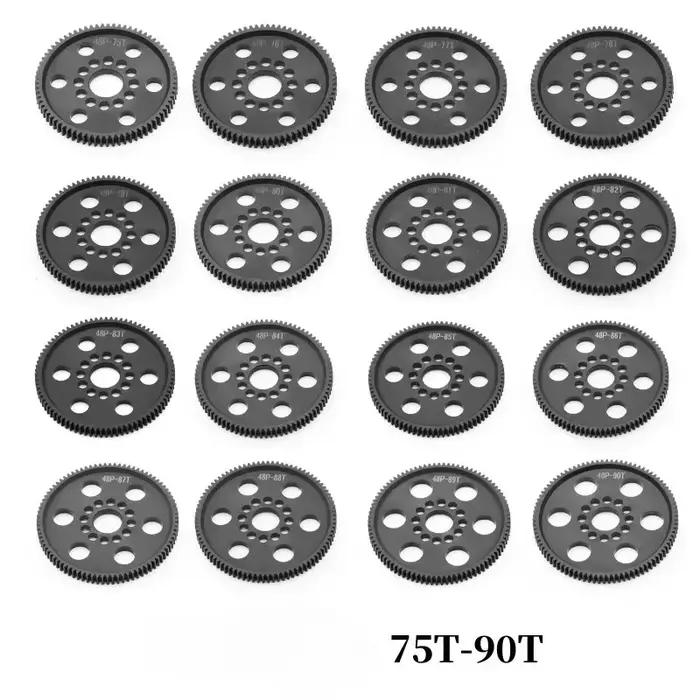 Engrenage principal à denture droite 48P 75T 78T 82T 85T 88T 90T pour 3Racing Sakura S XI XIS CS D4 D5 1/10 Pièces de mise à niveau et accessoires pour voiture RC