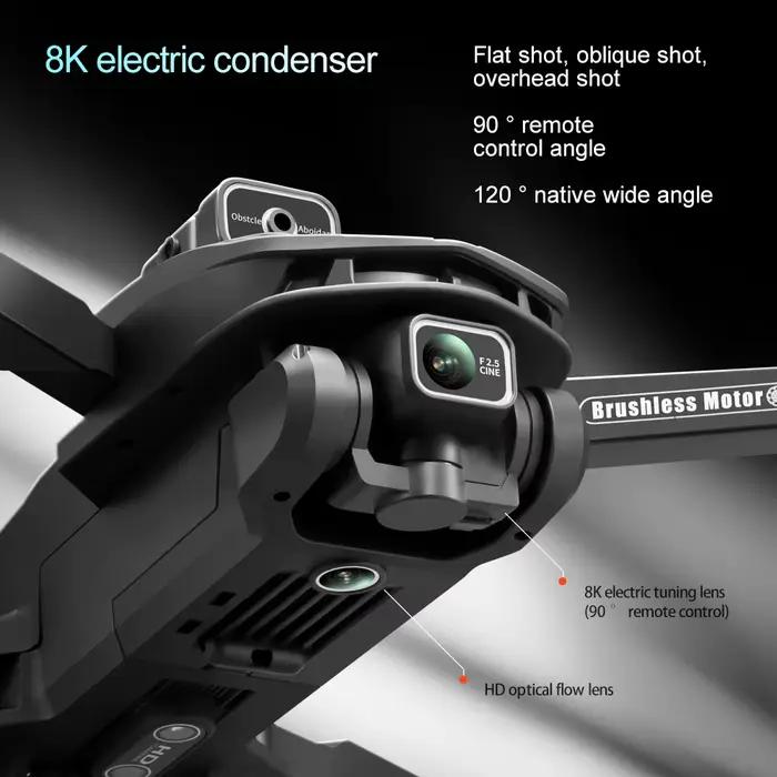 2025 V168 Pro MAX GPS Drone 8K Caméra HD professionnelle 5G WIFI FPV 360 ° Quadrirotor RC grand écran sans balais pour