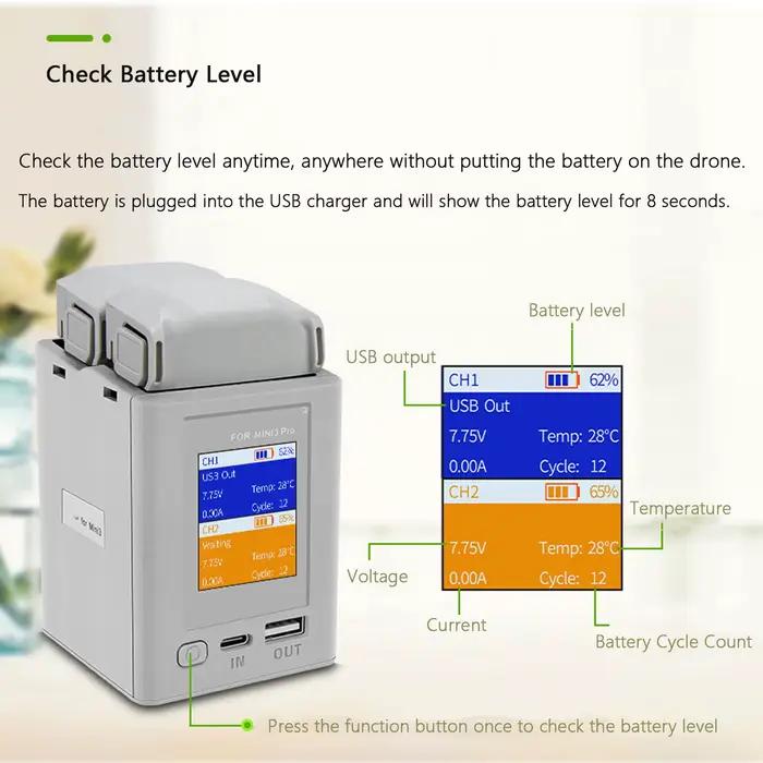Pour DJI Mini 4 Pro/Mini 3 Pro majordome de charge affichage numérique Hub