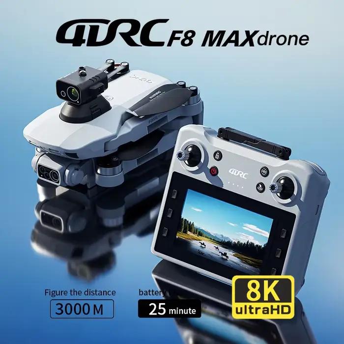Drone 4DRC F8 PRO MAX avec Caméra HD 8K, GPS, Wi-Fi 5G, et Contrôleur d'Application Multilingue Pour Vues Aériennes Professionnelles