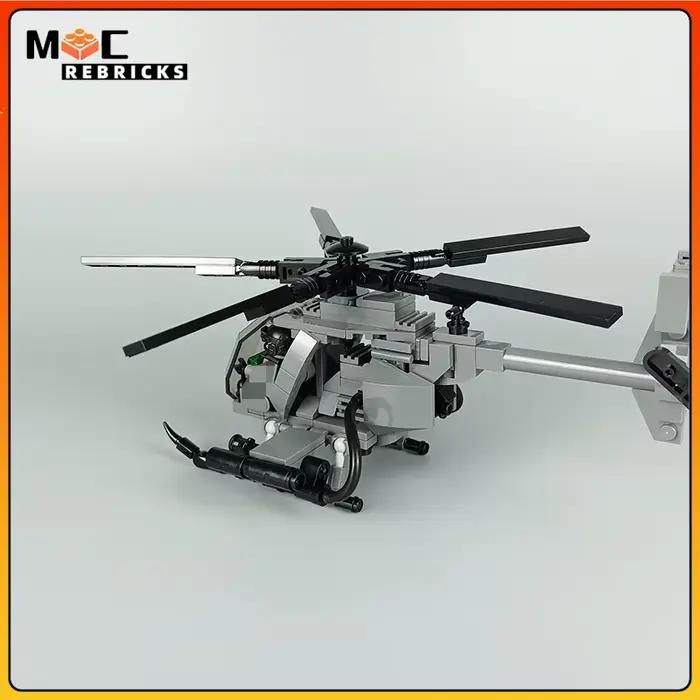WW II Série Militaire Nouvelle MH-6 Petits Oiseaux Hélicoptères Avec Soldes MOC décennie s De Construction Avion Présentoir Briques Jouets Cadeaux