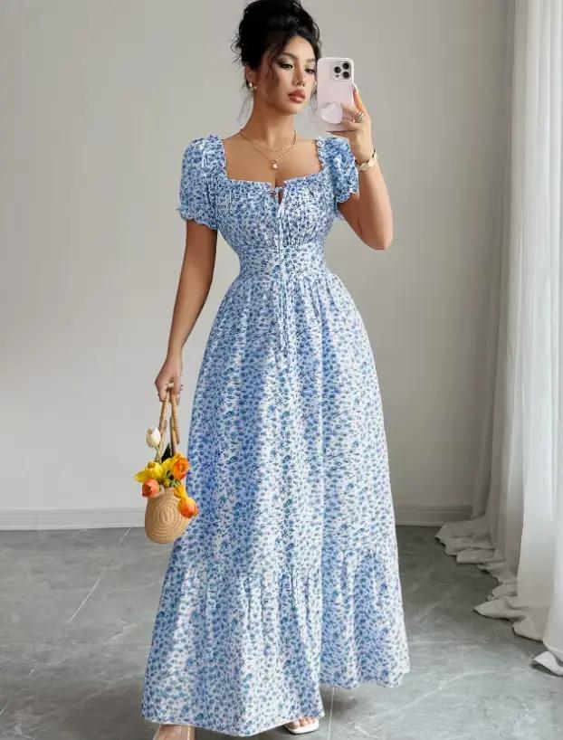 Nouvelle Robe Printemps 2026 pour Femme, Imprimé Floral Tendance, Élégante, Confortable et à la Mode