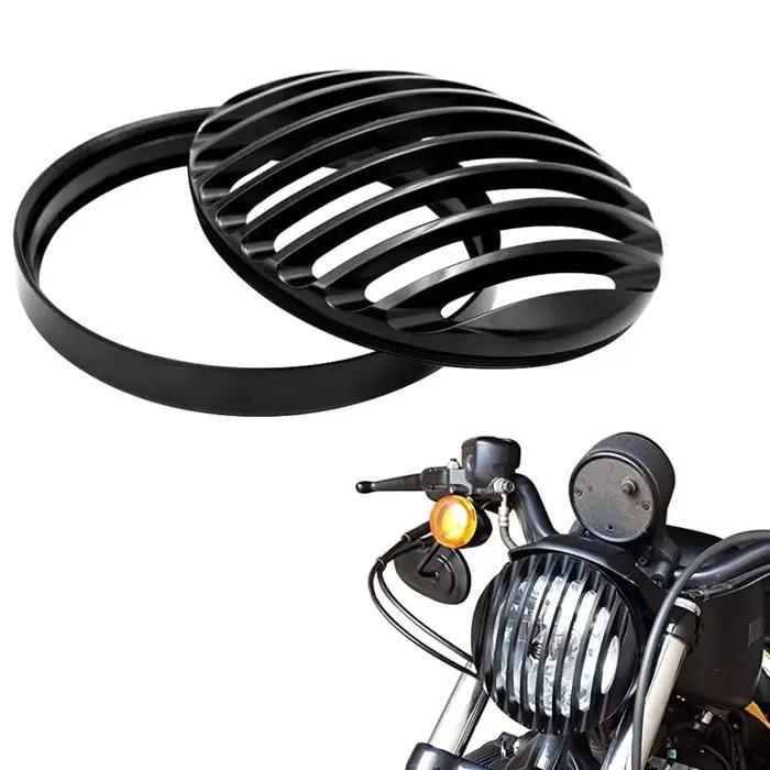 Alpha Rider – couvercle de grille de phare en aluminium noir, 5 3/4 pouces, pour Sportster Roadster XL1200R XL883 883 personnalisé XL883C/XL1200C bas