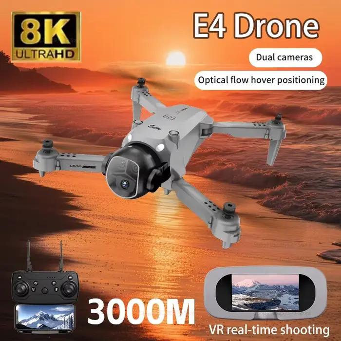 Nouveau Drone E4 télécommande flux optique vol stationnaire 8K HD double caméra avion
