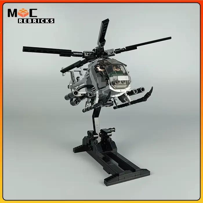 WW II Série Militaire Nouvelle MH-6 Petits Oiseaux Hélicoptères Avec Soldes MOC décennie s De Construction Avion Présentoir Briques Jouets Cadeaux