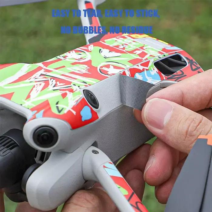 Volodymyr autocollant coloré pour DJI Mini 4 Pro décalcomanie RC 2/RC-N2 couverture de protection à distance anti-rayures étanche Drone décoratif