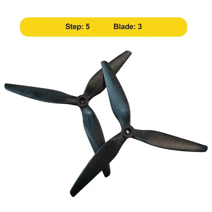 HQProp Macroquad 9X5X3 MQ9050 hélice en Nylon renforcé au carbone noir à trois pales de 9 pouces pour Drones RC
