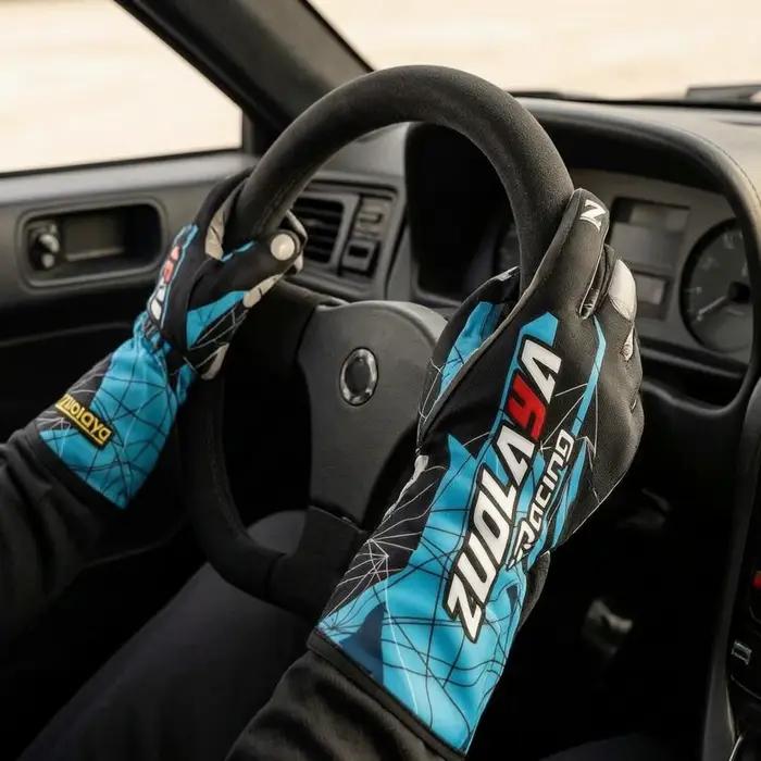 Gants de course en silicone avec impression graphique, légers, extensibles, accessoire sportif, gants de conduite pour karting