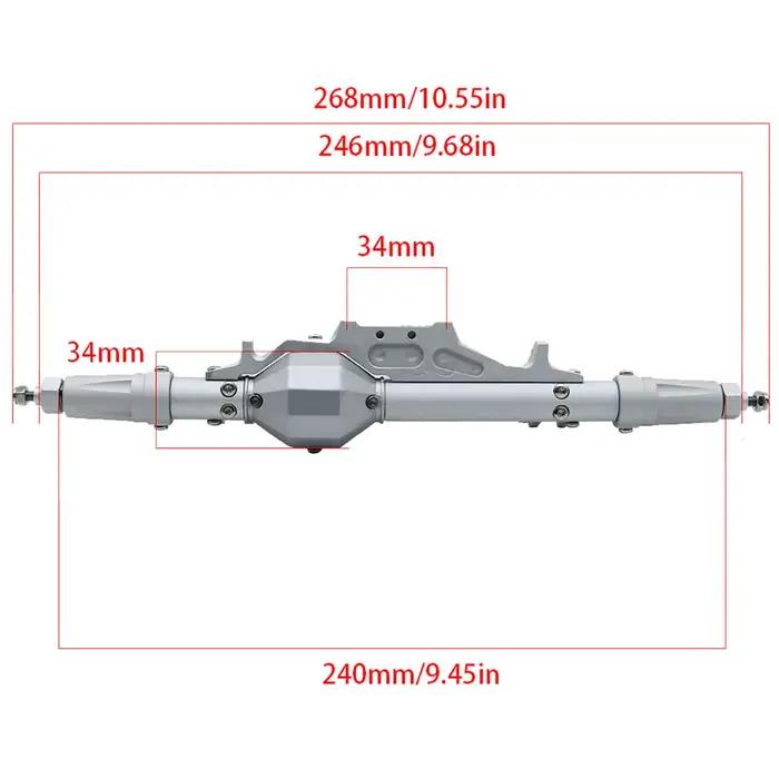 Essieu avant et arrière complet en aluminium CNC avec support Servo de biellette de direction pour 1/10 RC chenille axiale Wraith 90018 RR10 Capra 1.9 UTB