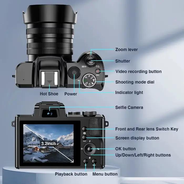 Caméra numérique 8K 88MP WiFi pour vlogging