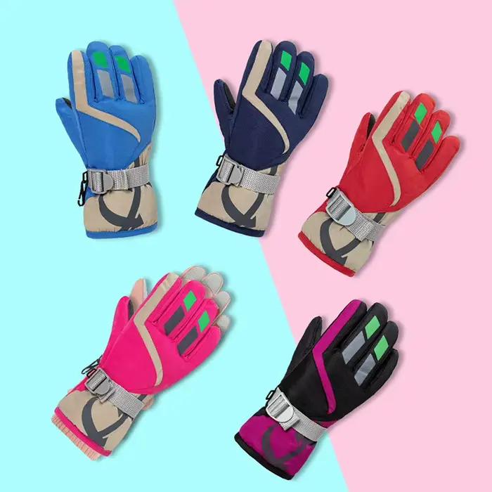 Gants de ski chauds et imperméables pour enfant, mitaines d'extérieur pour fille et garçon de 4 à 15 ans, collection hiver