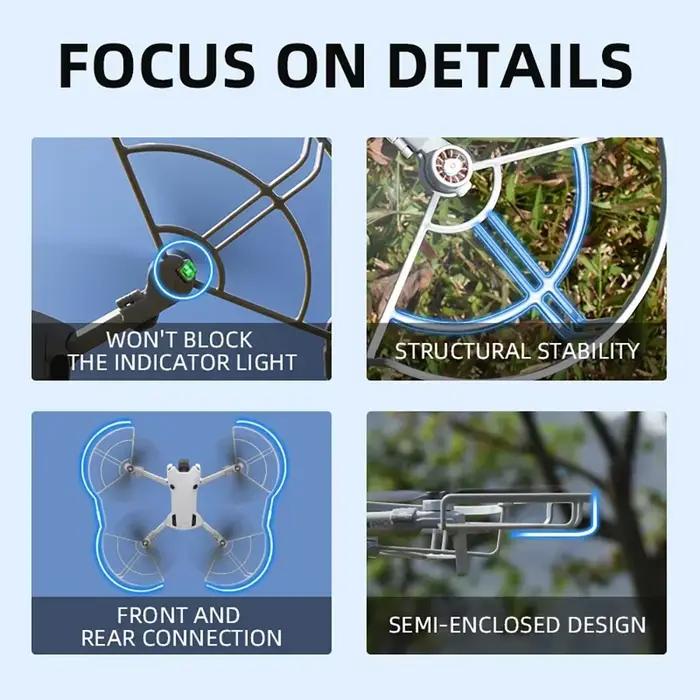 BRDRC garde d'hélice pour DJI Mini 4 Pro Drone ailes hélice anneau de protection protecteur
