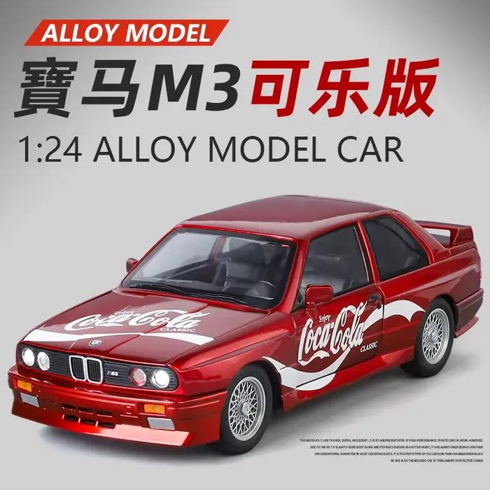 Modèle de voiture en alliage 1:24 Mazda RX7 BMW M3 Version Coca-Cola, version peinture classique, avec fonction sonore