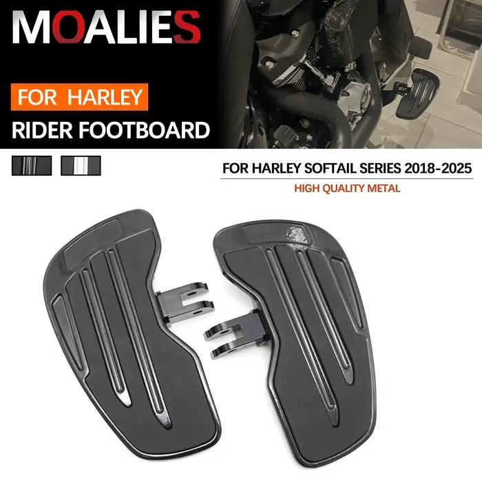 Repose-pieds avant larges pour Harley Softail Street Bob Fat Bob Breakout FXBB FXLR FXBR FXFB FXST FLSB 2018-2025