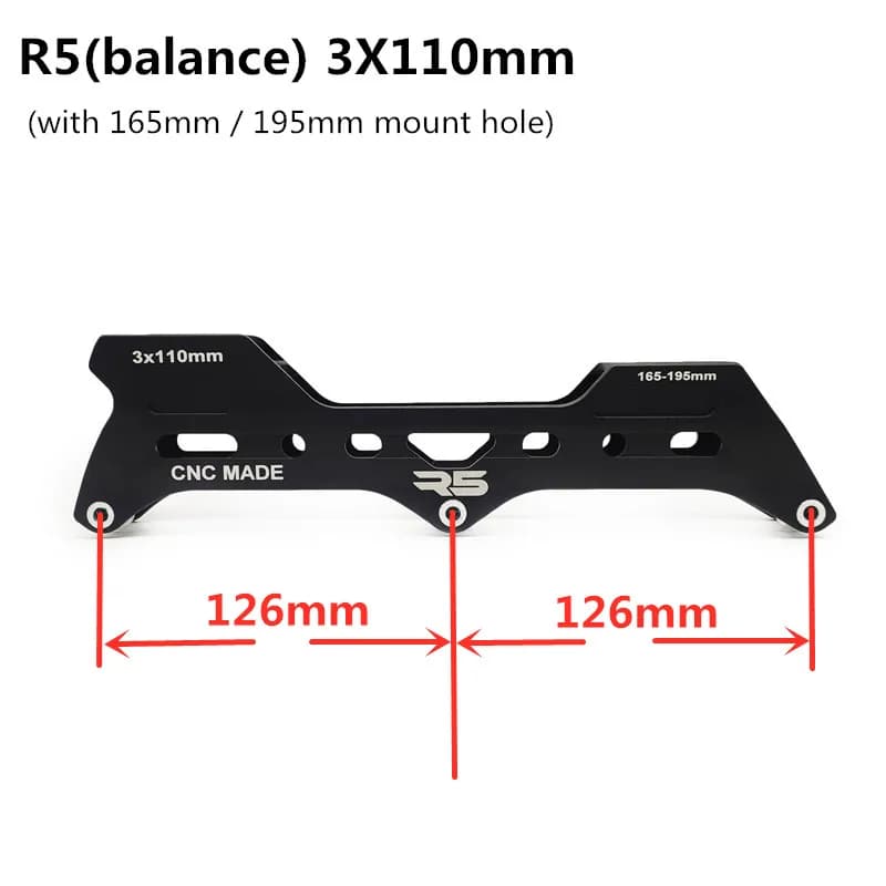 Châssis de patins de vitesse en ligne R5, 3x100, 3x110mm, course de vitesse déséquilibrée, Base de p