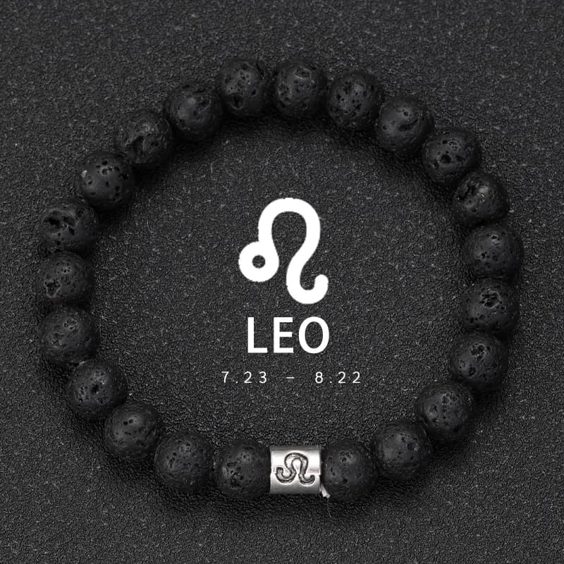 Bracelets de lave en pierre naturelle bélier vierge poissons Bracelets dames hommes Couples bijoux d