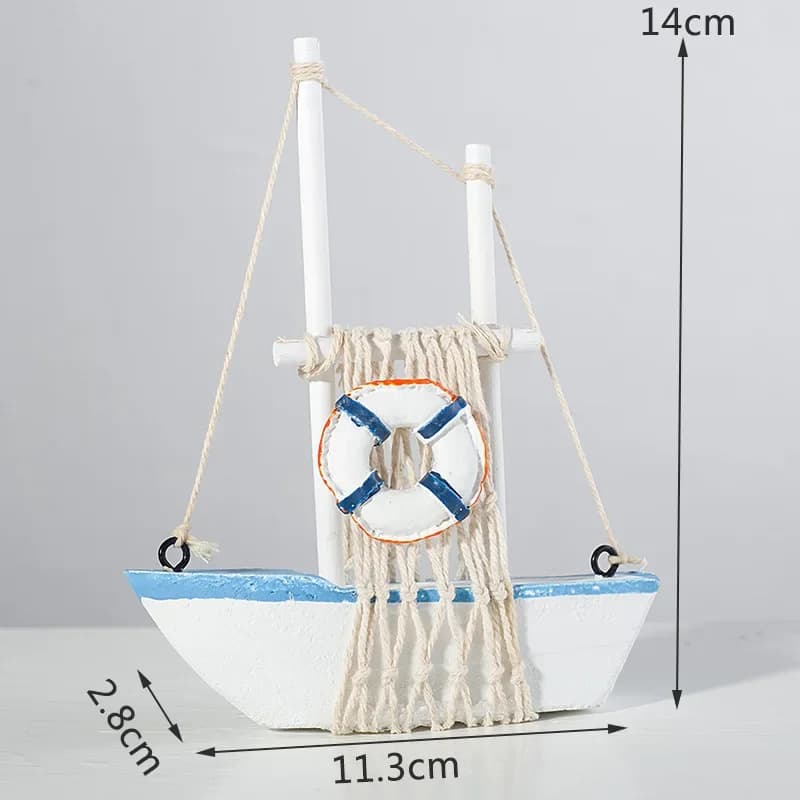 14CM modèle de voilier en bois bateau à voile décoration de la maison plage conception nautique mari
