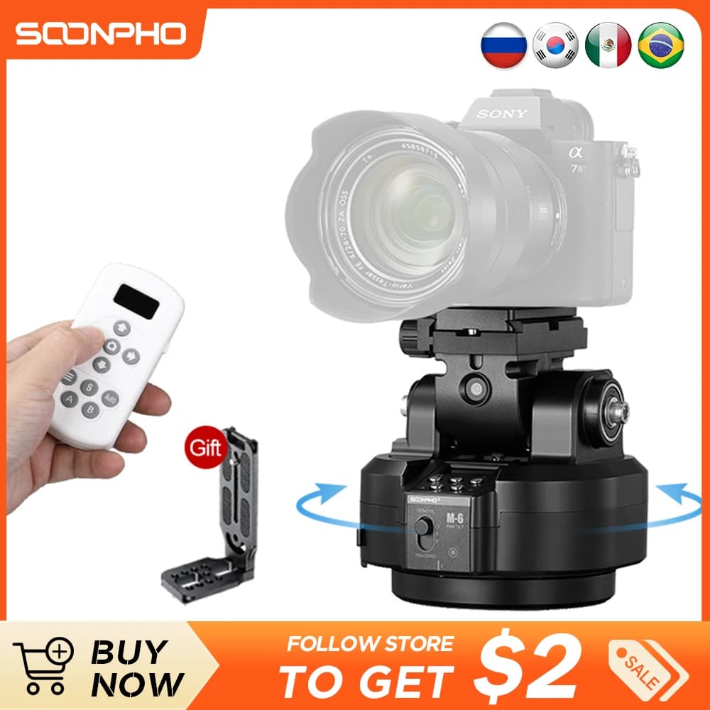 SOONPHO-Tête de trépied M6 Hurized, têtes de télécommande sans fil, AI Face Track Guardian, caméra d