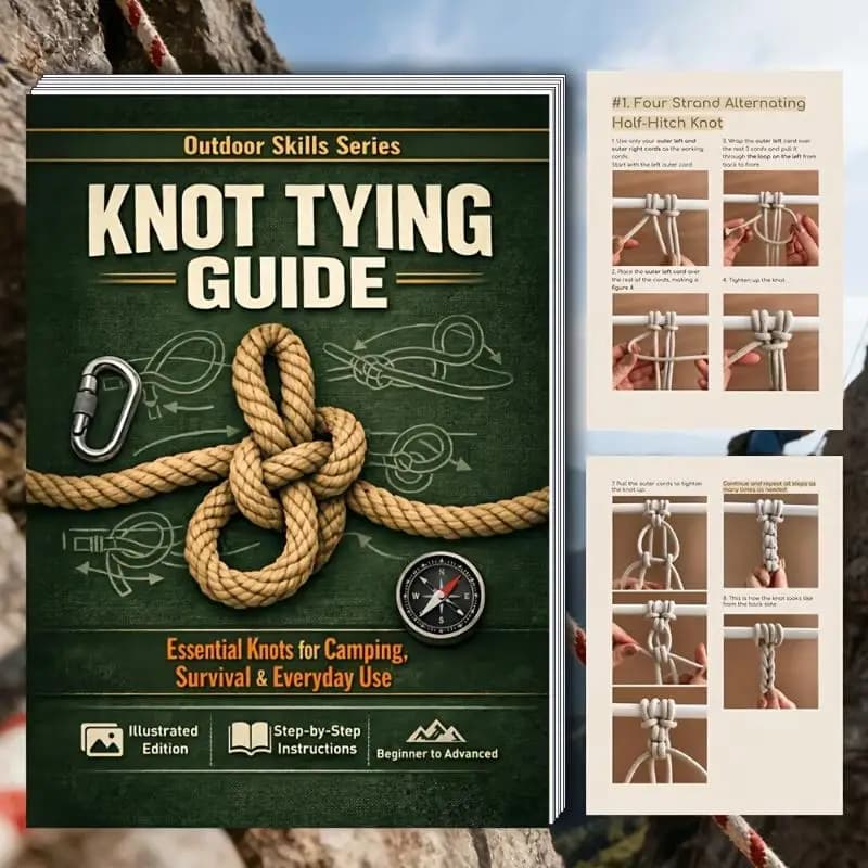 Livre essentiel sur la fabrication de nœuds pour le camping et la survie, instructions illustrées ét