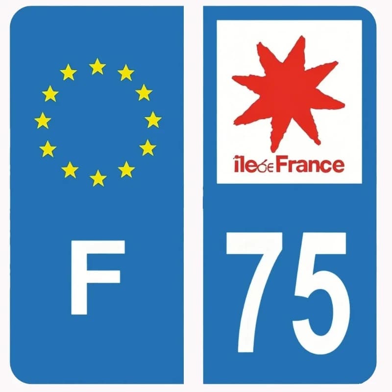 Autocollants de plaque d'immatriculation Paris Ile-de-France, 2 pièces/ensemble, 75/95, emblème du d
