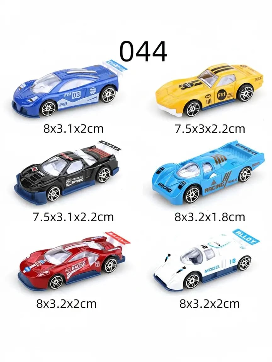 (En boîte) Thème de voiture de course 1/64/ensemble de voiture de sport dédiée, 6 pièces, métal moul