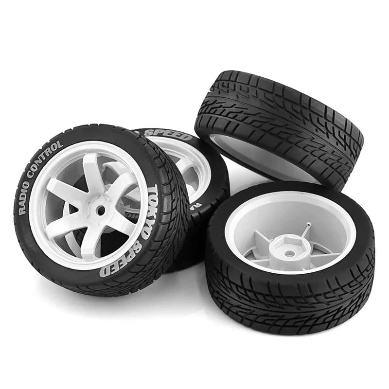 Jantes et pneus de course RC 1/10, jantes en métal, moyeu hexagonal 12 mm pour 1:10 Tamiya TT01 TT02