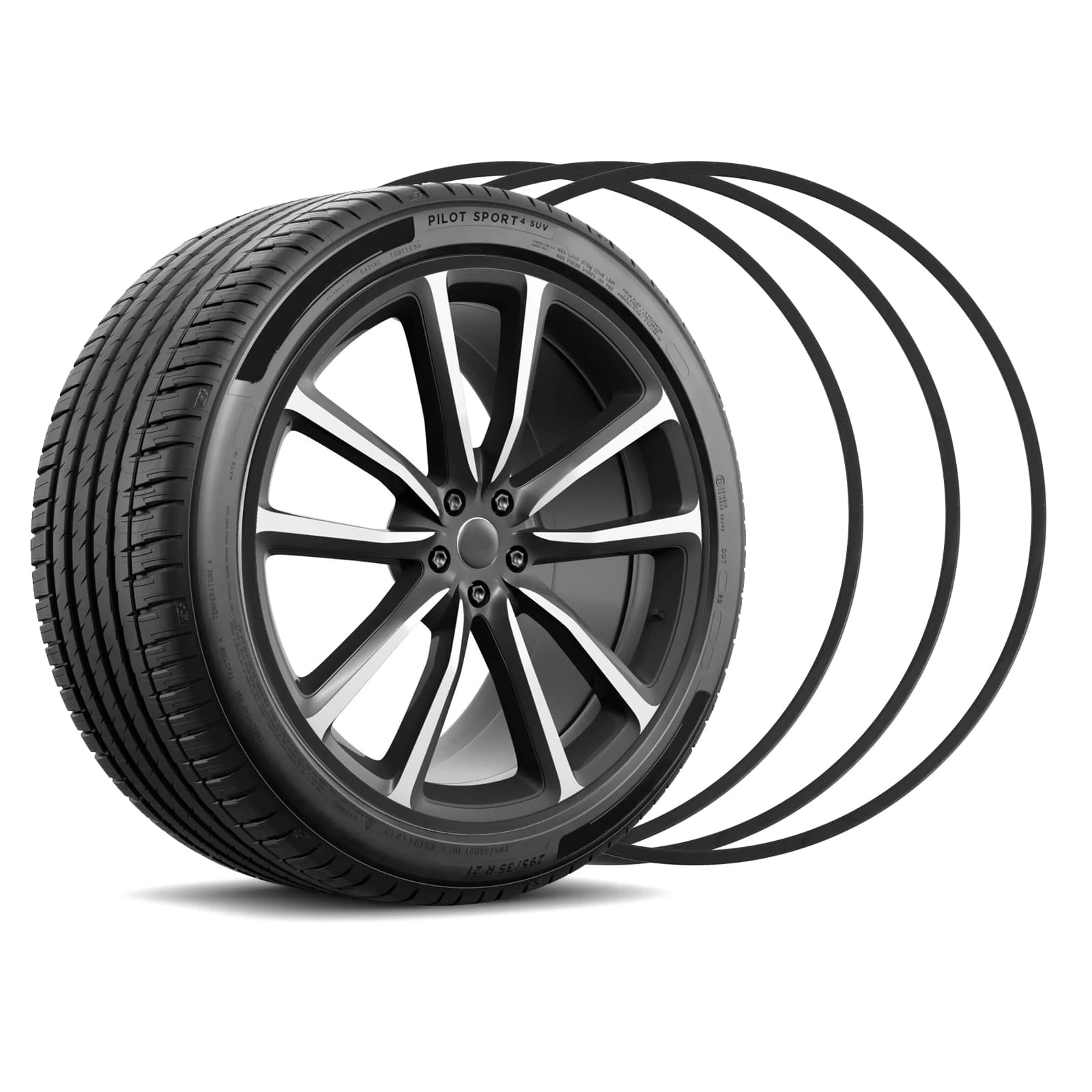 Protecteur de jante pour roues de voiture, 4 pièces, adapté à une roue de 18 à 20 pouces de diamètre