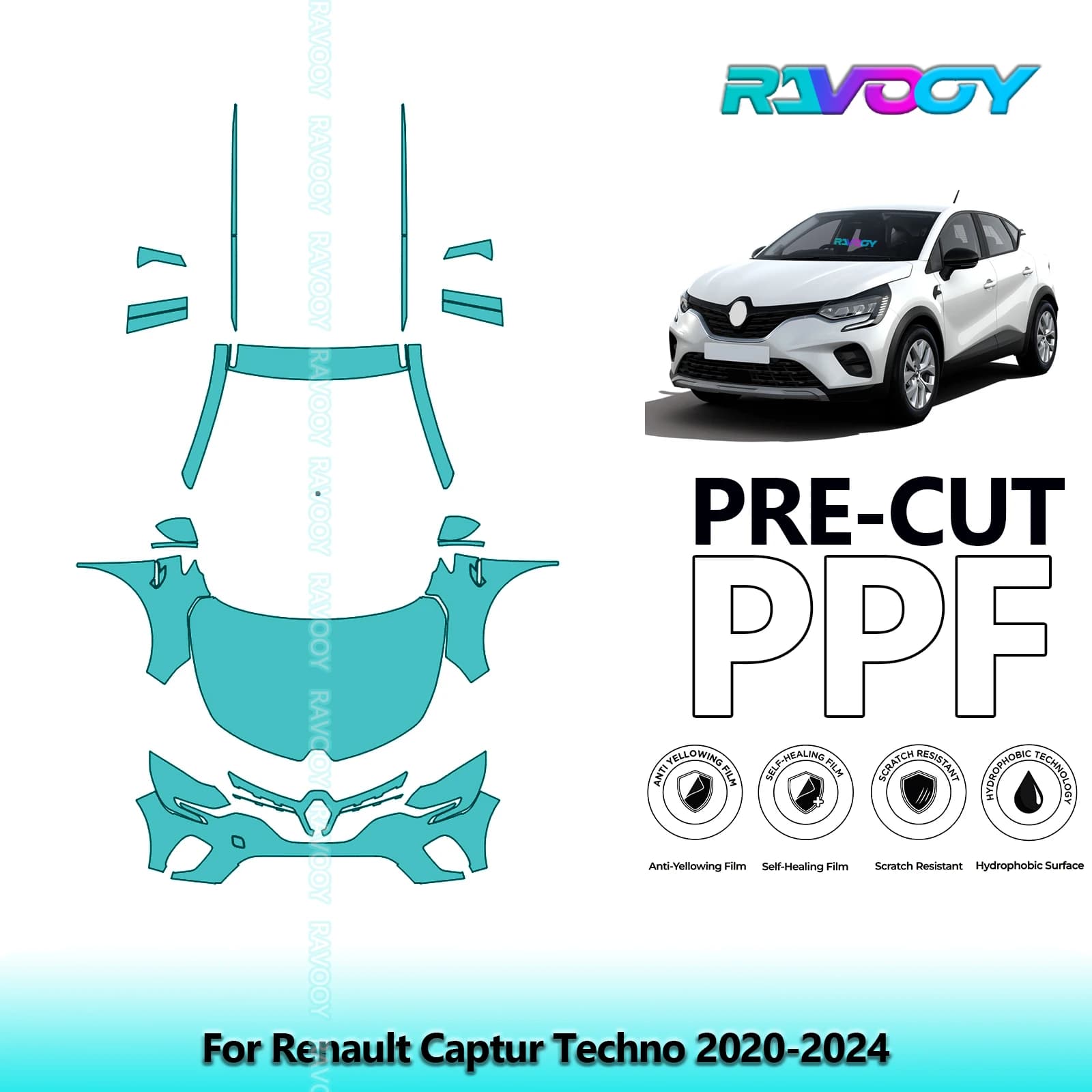 Kit avant de voiture, soutien-gorge transparent prédécoupé, Film de Protection de peinture PPF pour