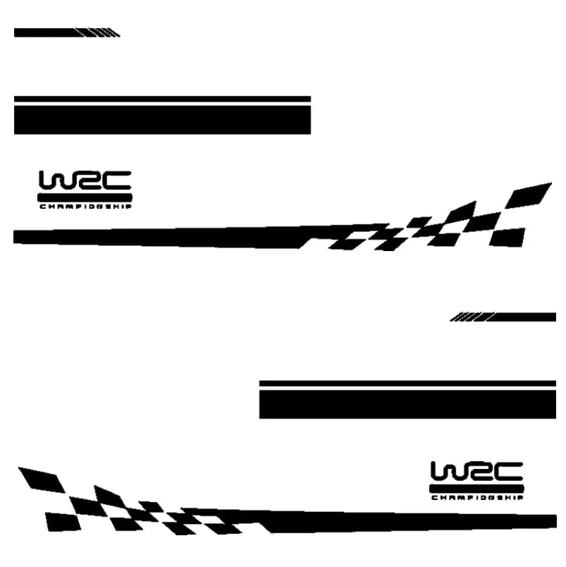 Autocollant de sport à rayures de course de rallye WRC, Film vinyle adhésif pour capot de voiture, p