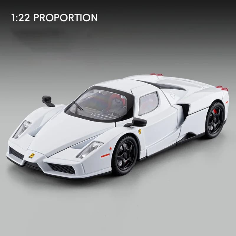 Modèle de voiture de sport ENZO en alliage 1:24, modèle de voiture de course en métal moulé sous pre
