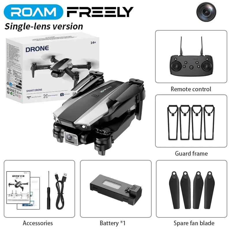 Drone quadrirotor pliable H30 : flux optique, double caméra, prise de vue aérienne HD en temps réel,