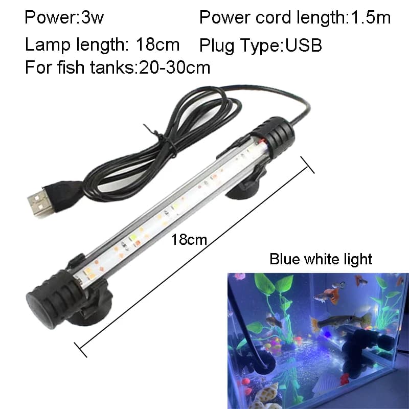 18-58 cm USB prise Aquarium lumière LED étanche Aquarium lumière éclairage sous-marin lampe Submersi