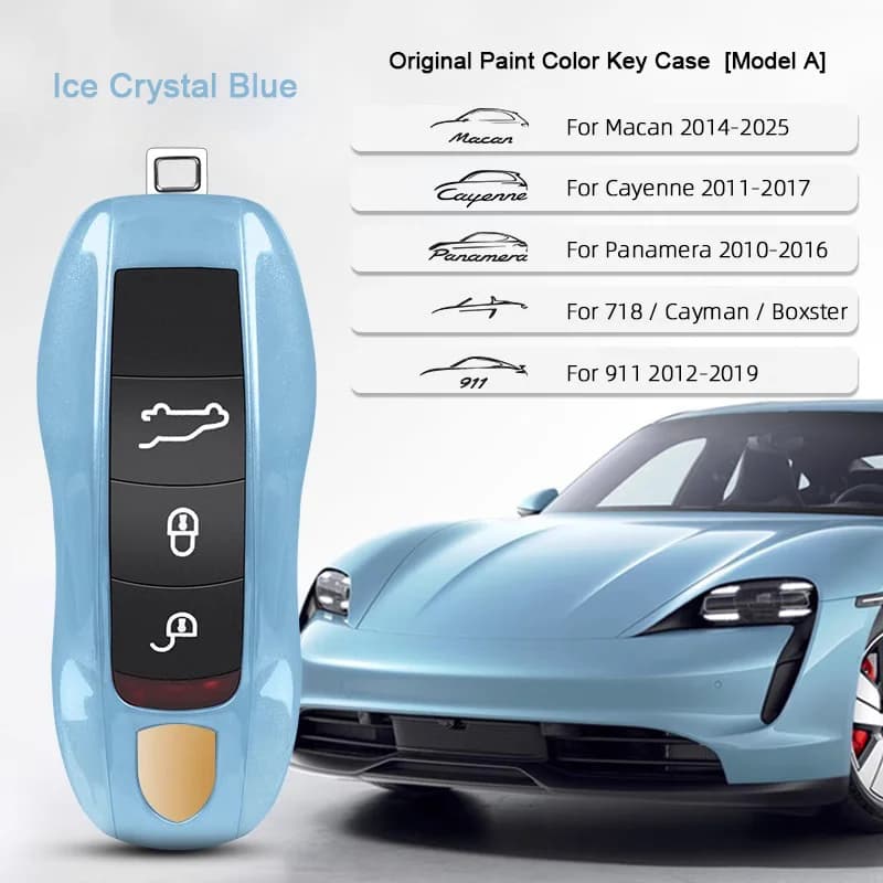 Étui de peinture pour clé de voiture, coque rouge Bordeaux de remplacement pour Porsche Cayenne Manc