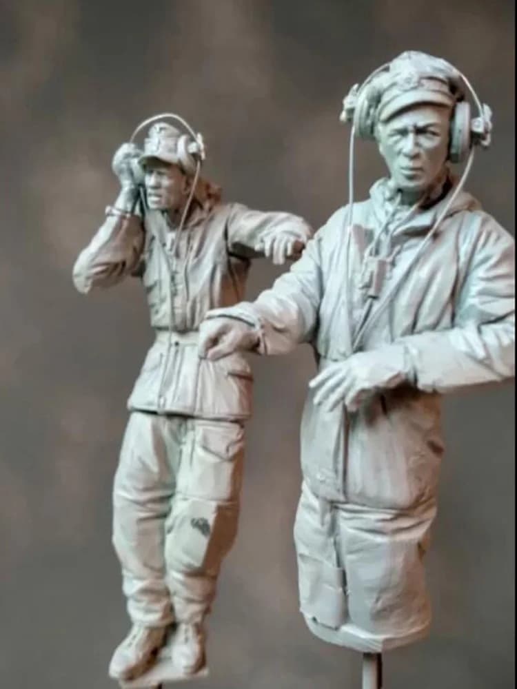 Kit de modèle de chaire de figurine de soldat en résine, non assemblé, moderne, commandant et équipa