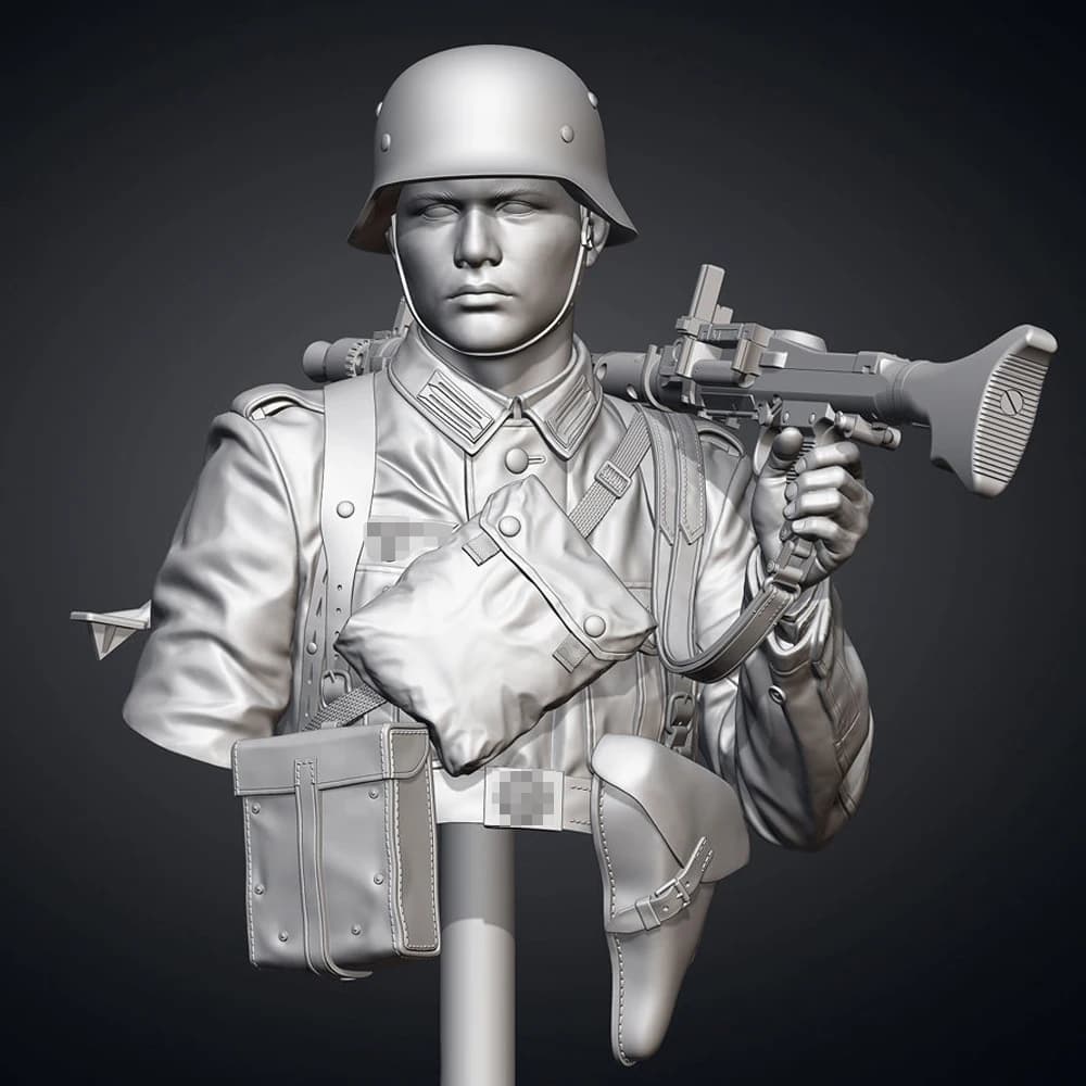 Soldat tireur MG34 1/10, buste en résine, GK, thèmes militaires, kit non assemblé et non peint