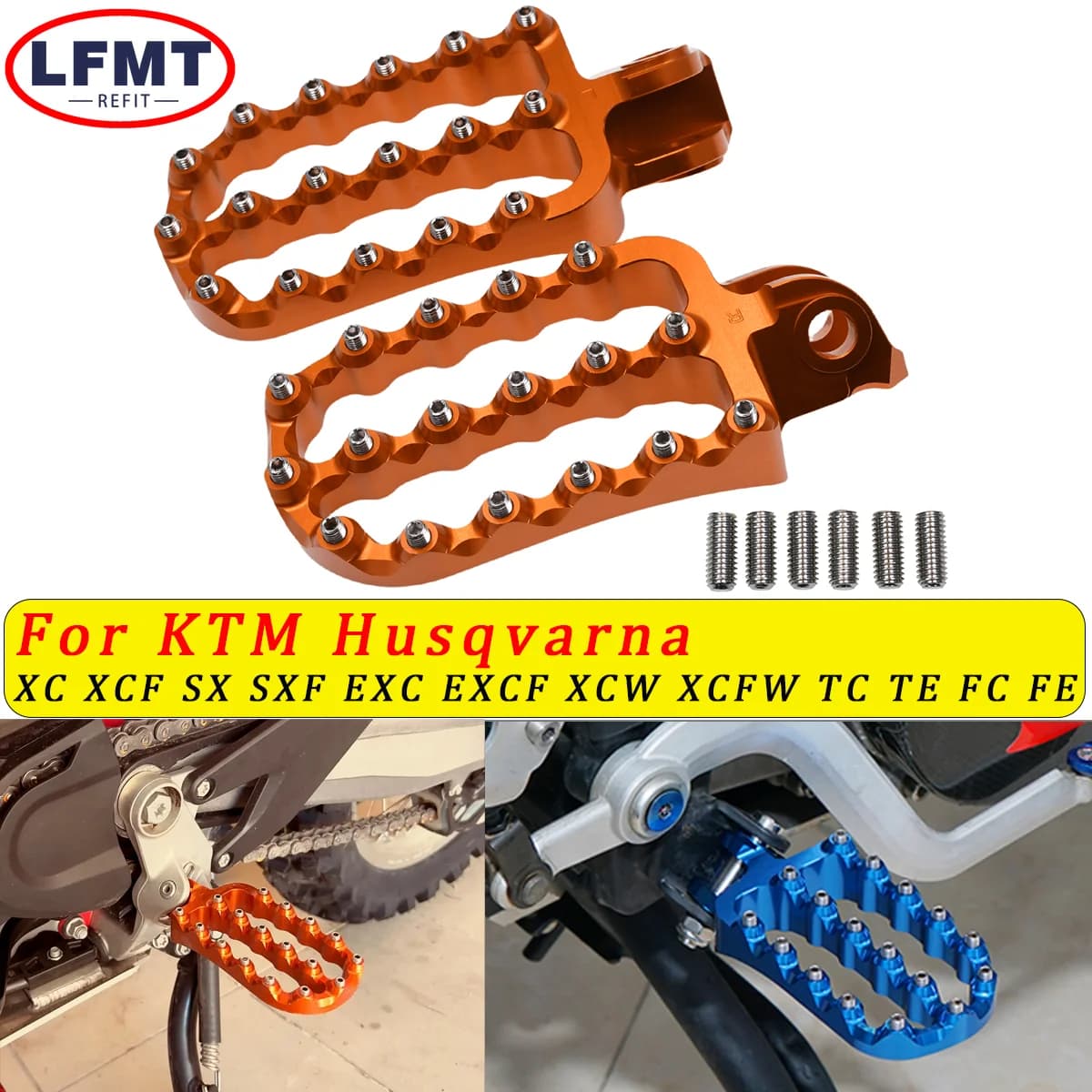 Repose-pieds pour KTM Adventure Smile Moto, SMT, SMR, Super ADV, R S T, SMC Endflats, 690, 790, 890, 950, 990, 1090, 1190, 1290, XC, XCF, SX
