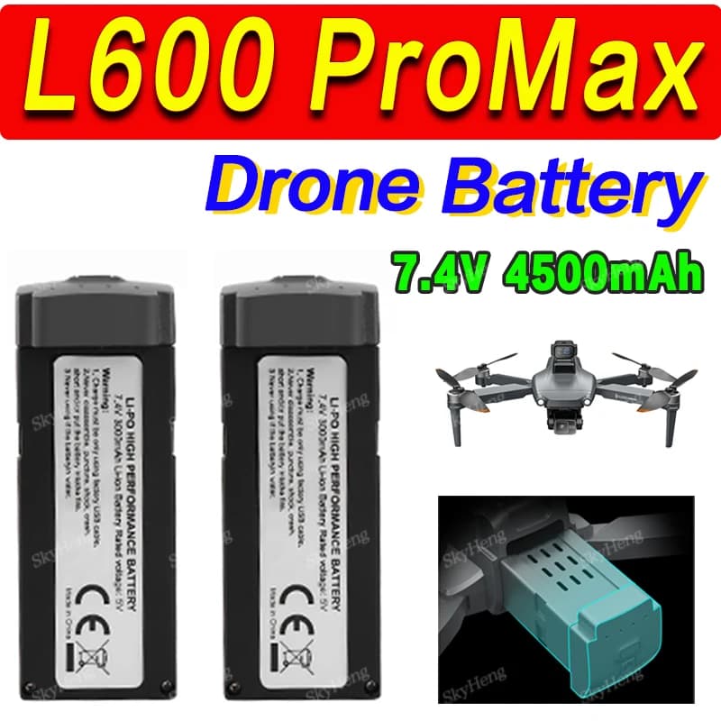 Batterie d'origine LYZRC L600 Pro Max 7.4V 4500mAh 30min durée de vie de la batterie L600 ProMax Drone quadrirotor batterie Drone accessoires