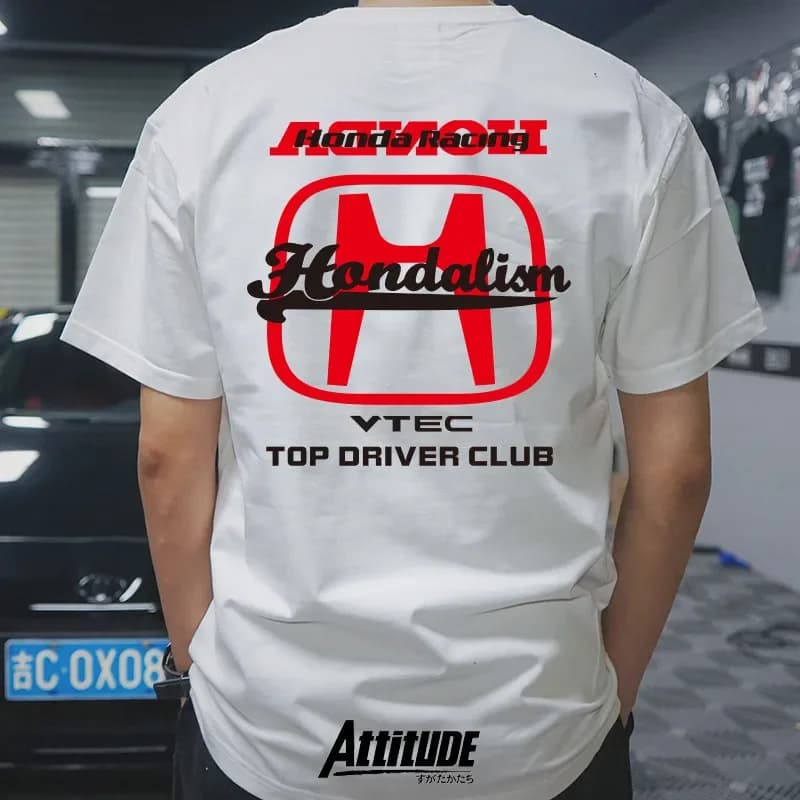 T-shirt 2026 Honda VTEC Racing Club – T-shirt graphique pour passionnés de voitures JDM – Haut en pur coton style urbain pour homme
