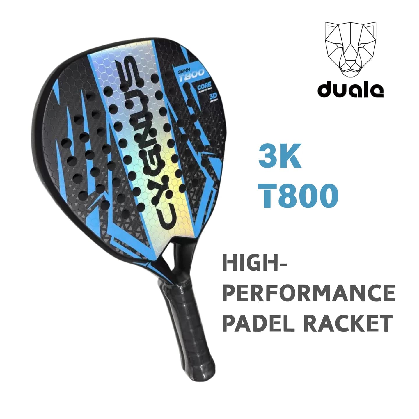 Raquette de padel DUALE FORCE II 3K T800, puissance et contrôle combinés, padel hybride pour les joueurs intermédiaires et avancés sur tous les terrains