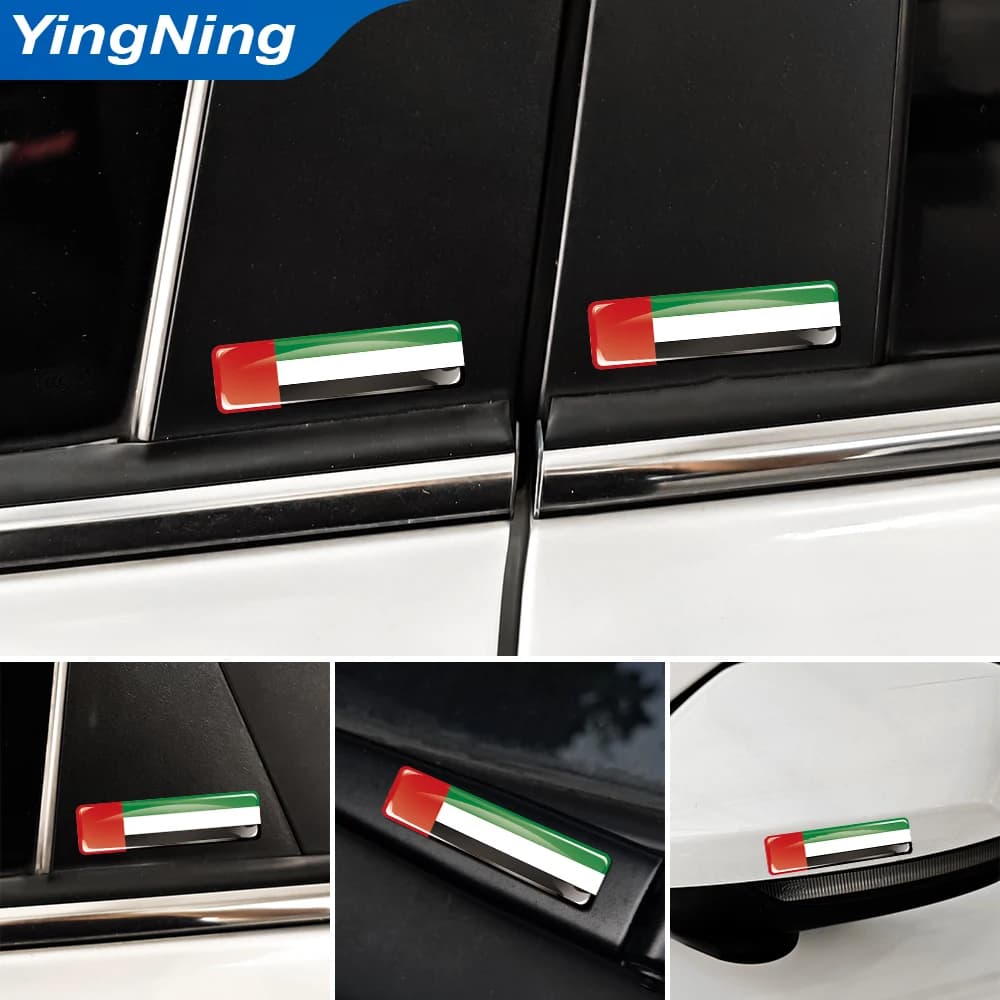 Autocollant de voiture avec drapeau des émirats arabes unis, autocollant en résine 3D en forme de dôme, emblème national des émirats arabes unis, pour auto, moto, casque, décoration d'ordinateur porta