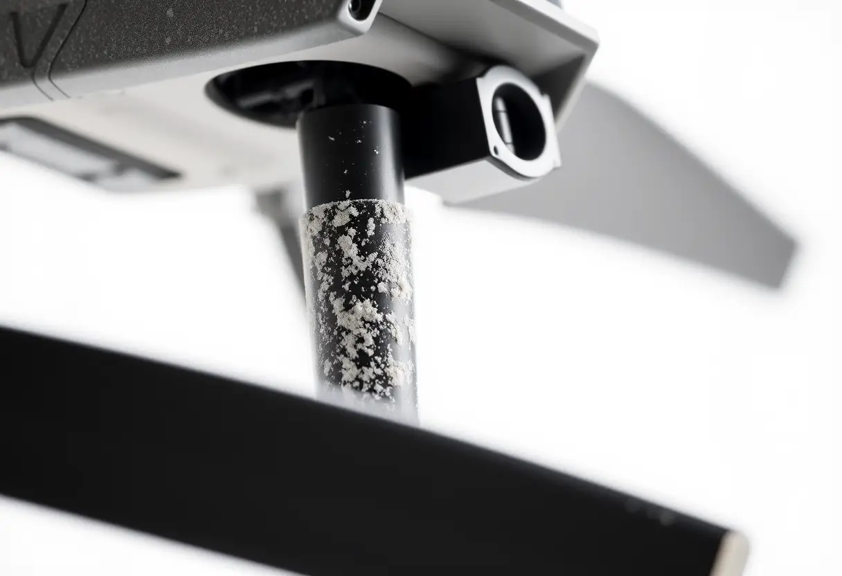 Des pales de propulseur d'un drone légèrement poussiéreuses